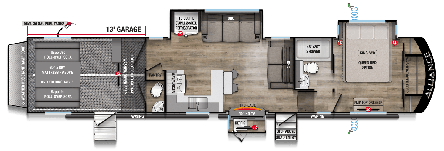 2025 Alliance RV Valor 40V13 floorplan