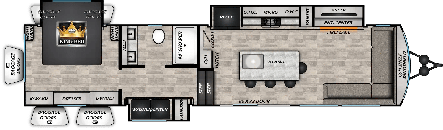 2025 CrossRoads Hampton 395BAM floorplan