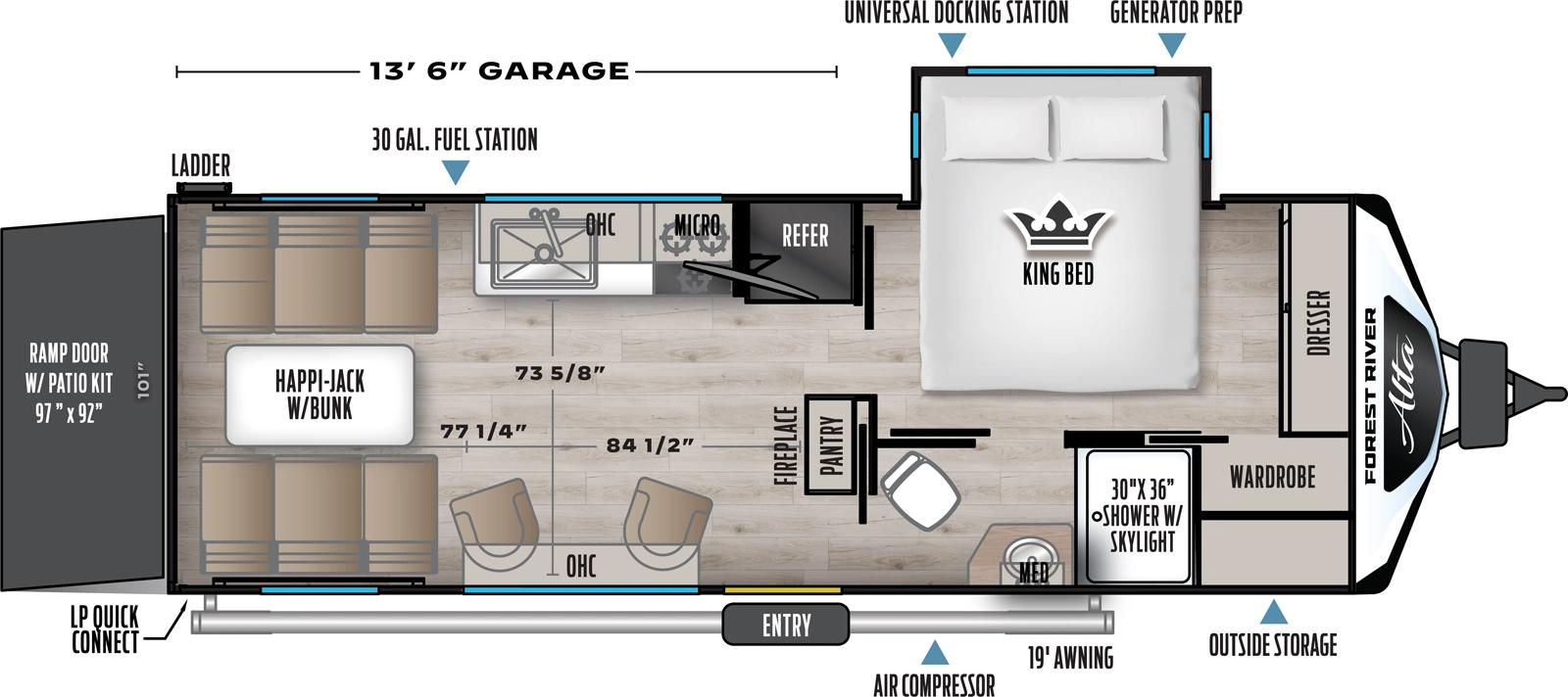 2025 East to West Alta 2400 KTH floorplan