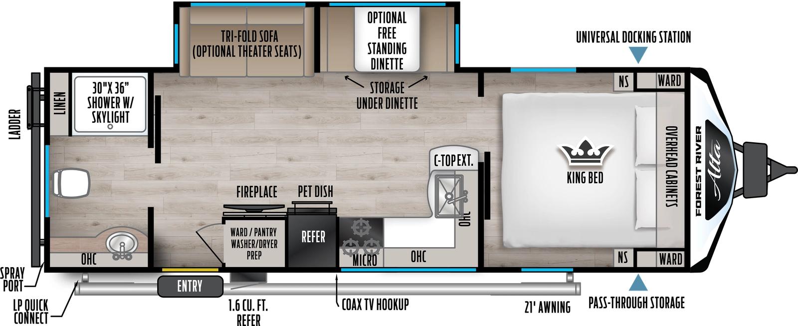2025 East to West Alta 2600KRB floorplan