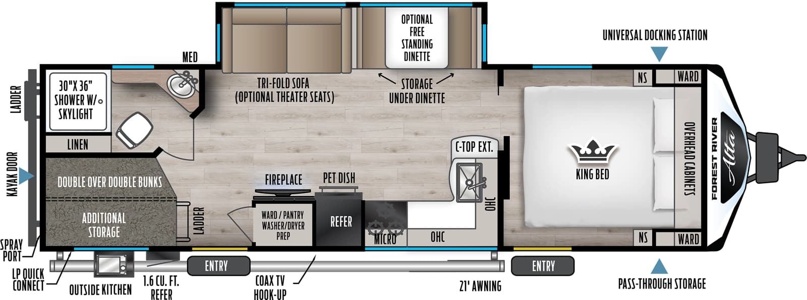 2025 East to West Alta 2800KBH floorplan