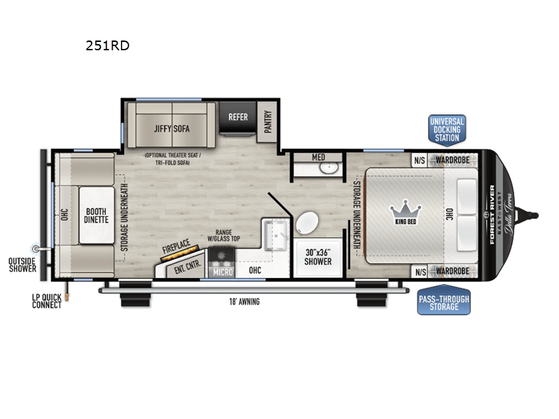 2025 East to West Della Terra 251RD-RL floorplan