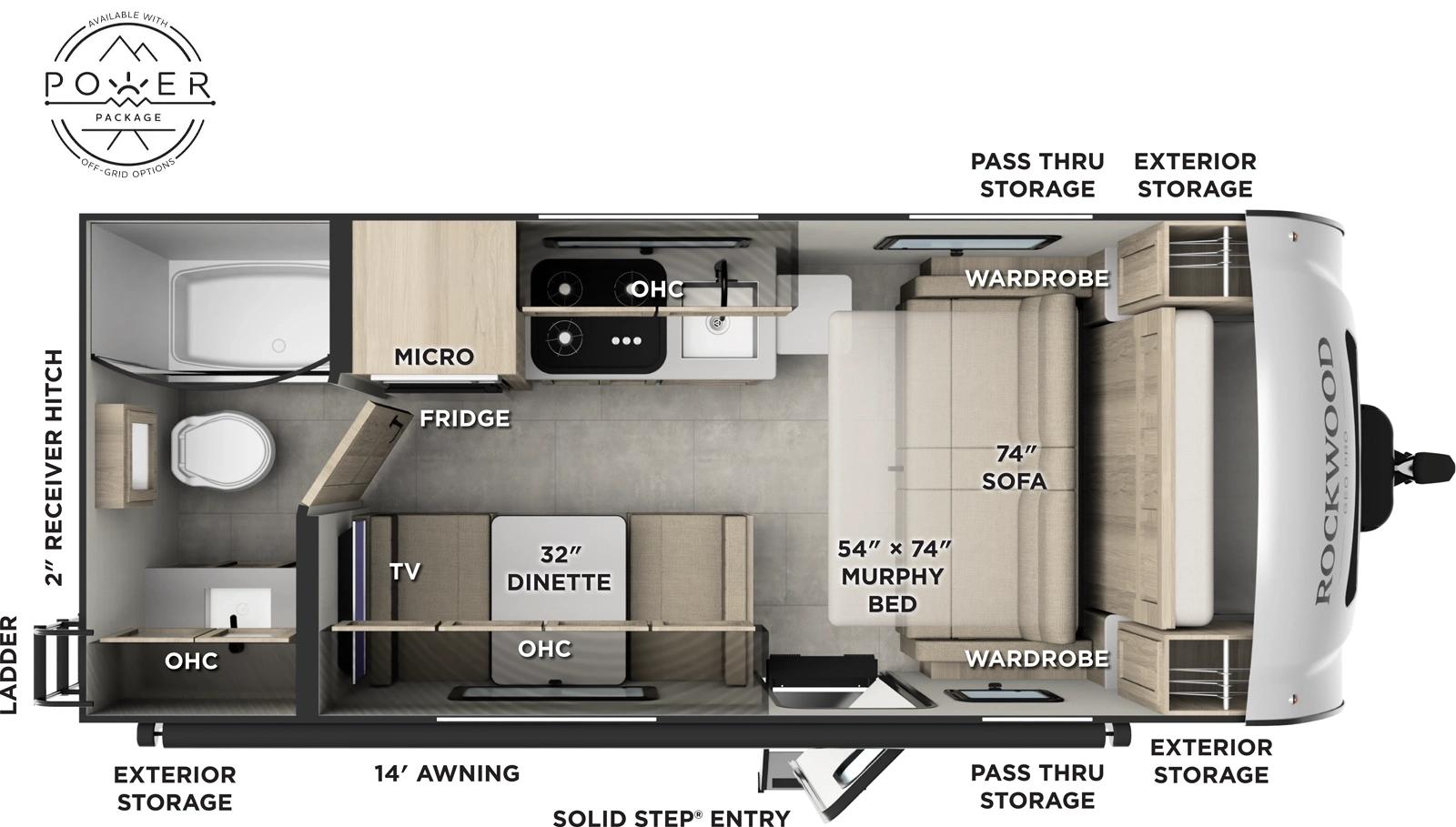 2025 Forest River Rockwood Geo Pro 19FD floorplan