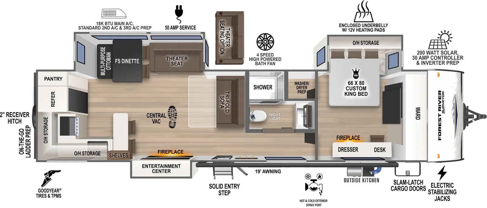 2025 Forest River Surveyor 301RKBS floorplan