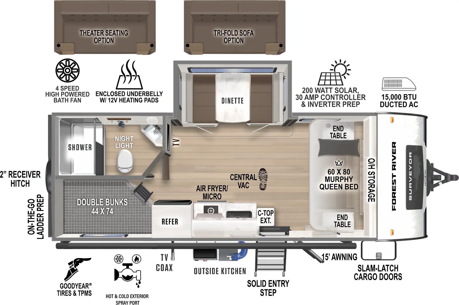 2025 Forest River Surveyor Legend 19MDBLE floorplan
