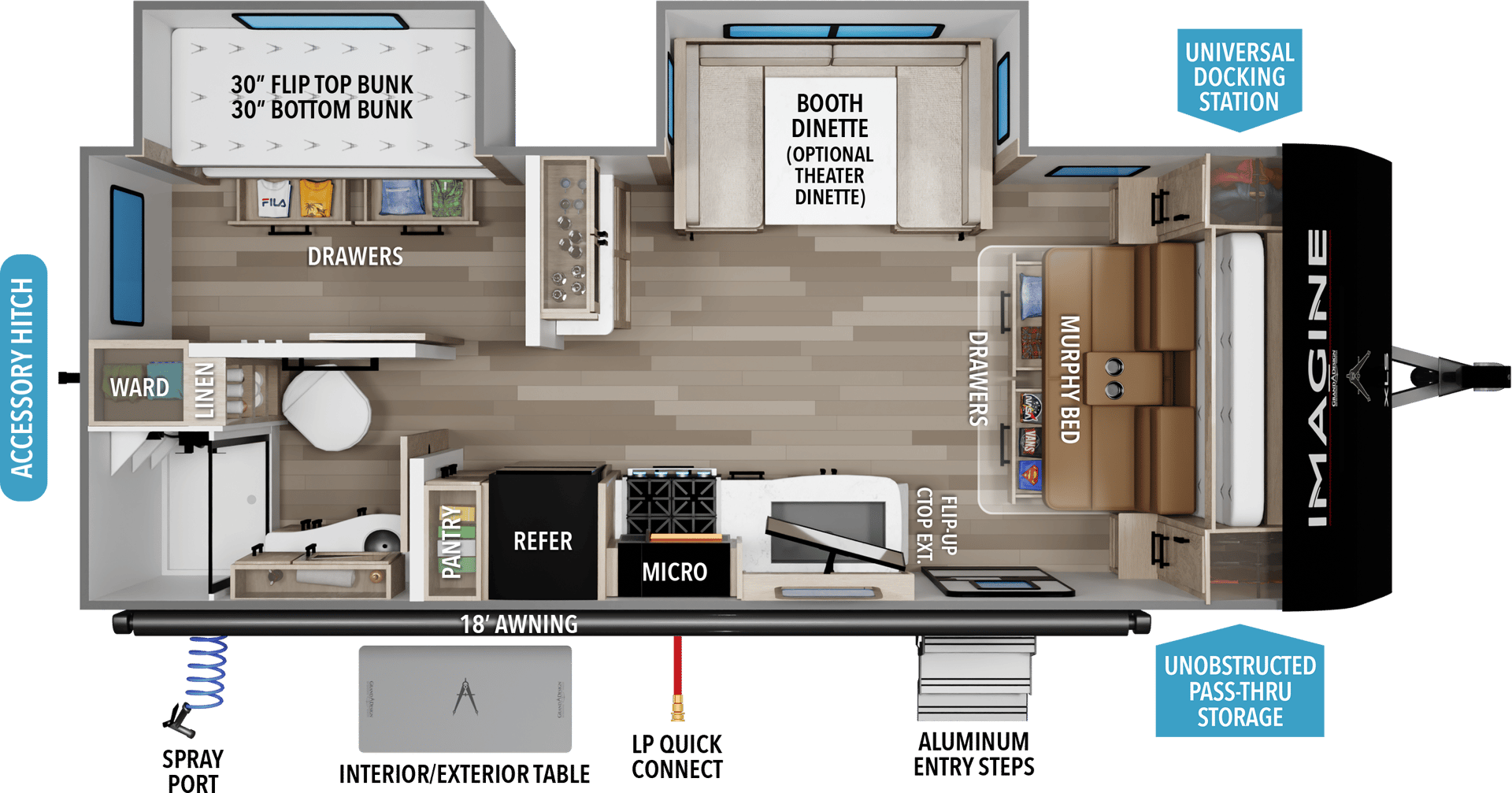2025 Grand Design Imagine 22BHE floorplan