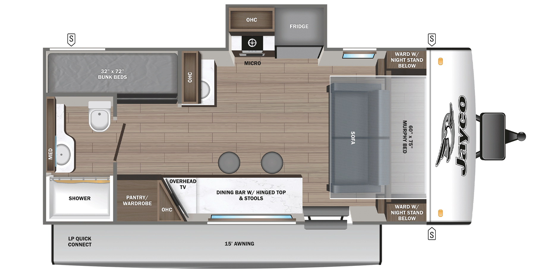 2025 Jayco Jay Feather 18MBH floorplan