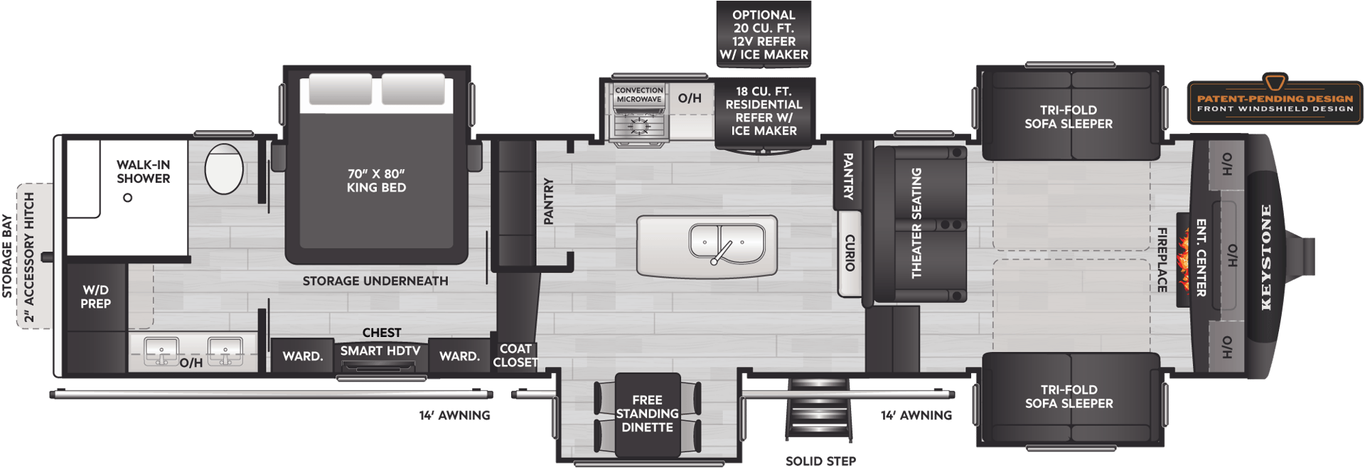 2025 Keystone RV Alpine 3712KB floorplan