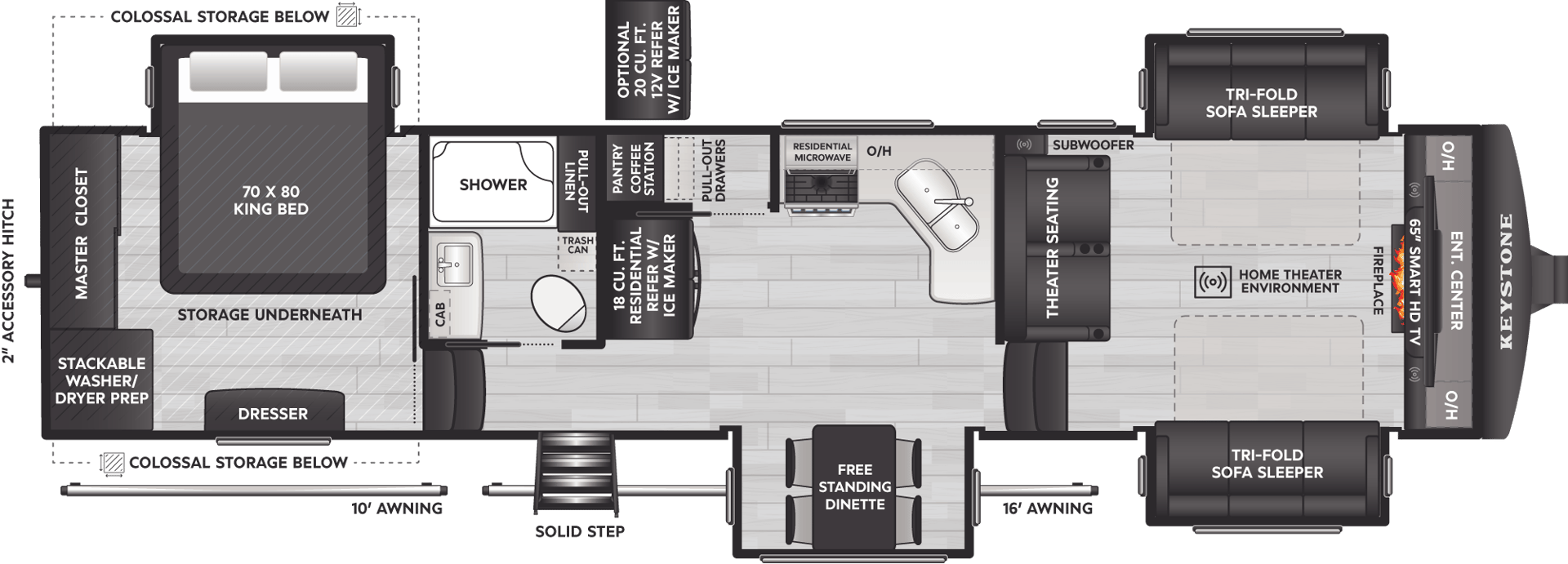 2025 Keystone RV Alpine Avalanche Edition 346FL floorplan