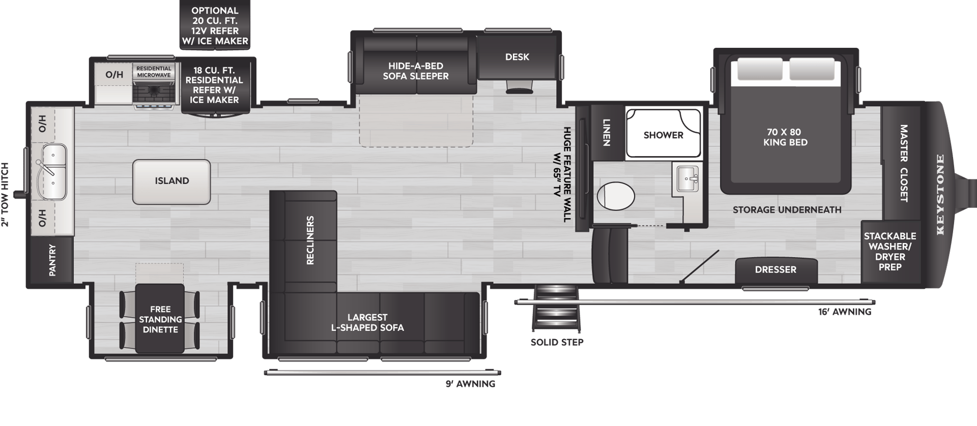 2025 Keystone RV Alpine Avalanche Edition 366LS floorplan