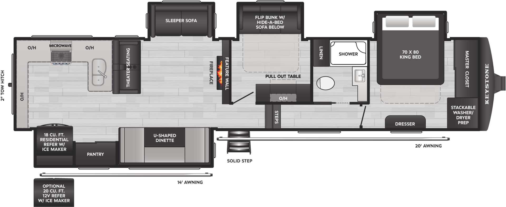 2025 Keystone RV Alpine Avalanche Edition 379MB floorplan