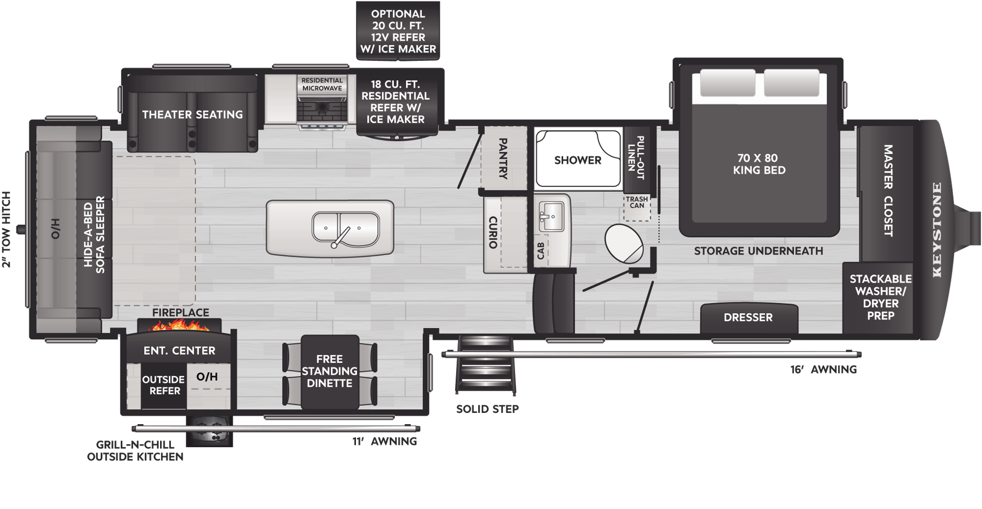 2025 Keystone RV Avalanche 302RS floorplan