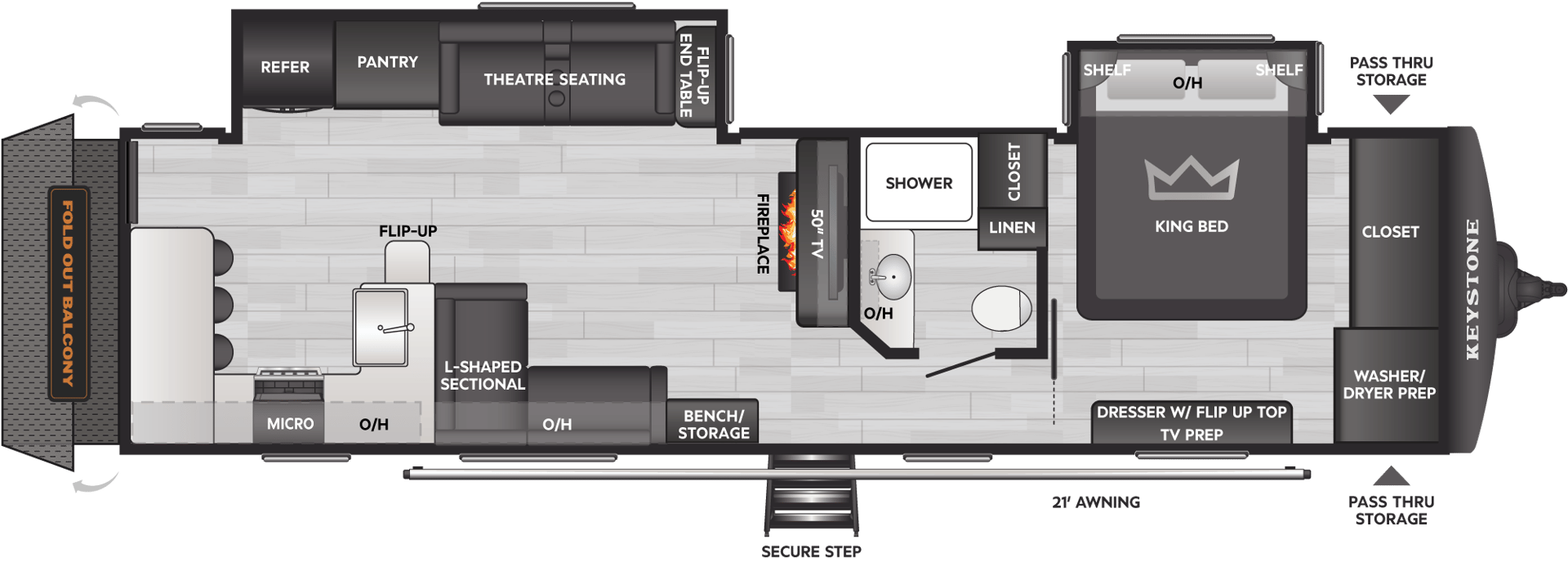 2025 Keystone RV Bullet 336BBK floorplan