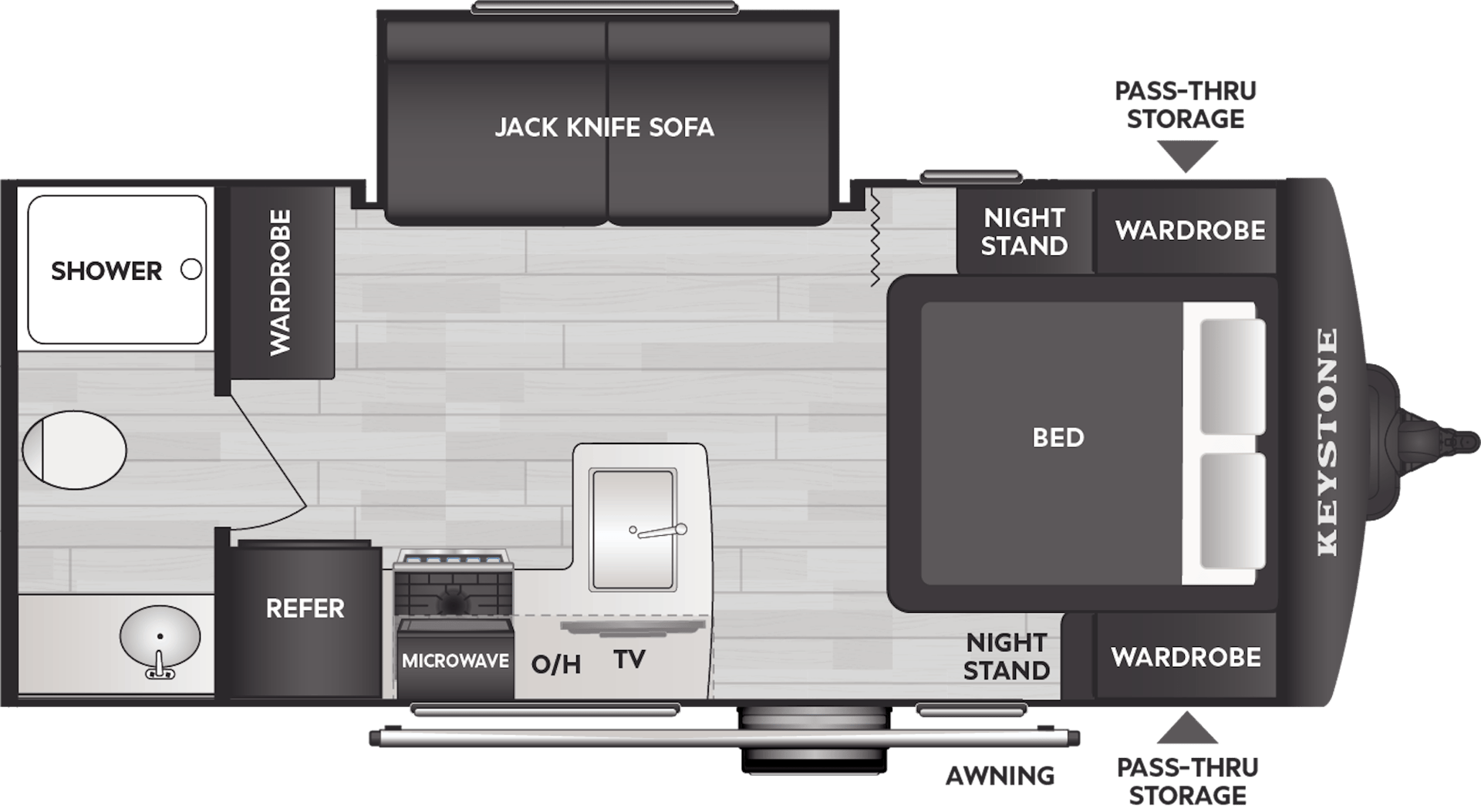 2025 Keystone RV Bullet Classic 1840RB floorplan