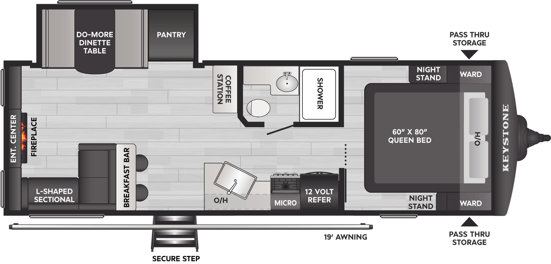 2025 Keystone RV Bullet Crossfire 266RLS floorplan