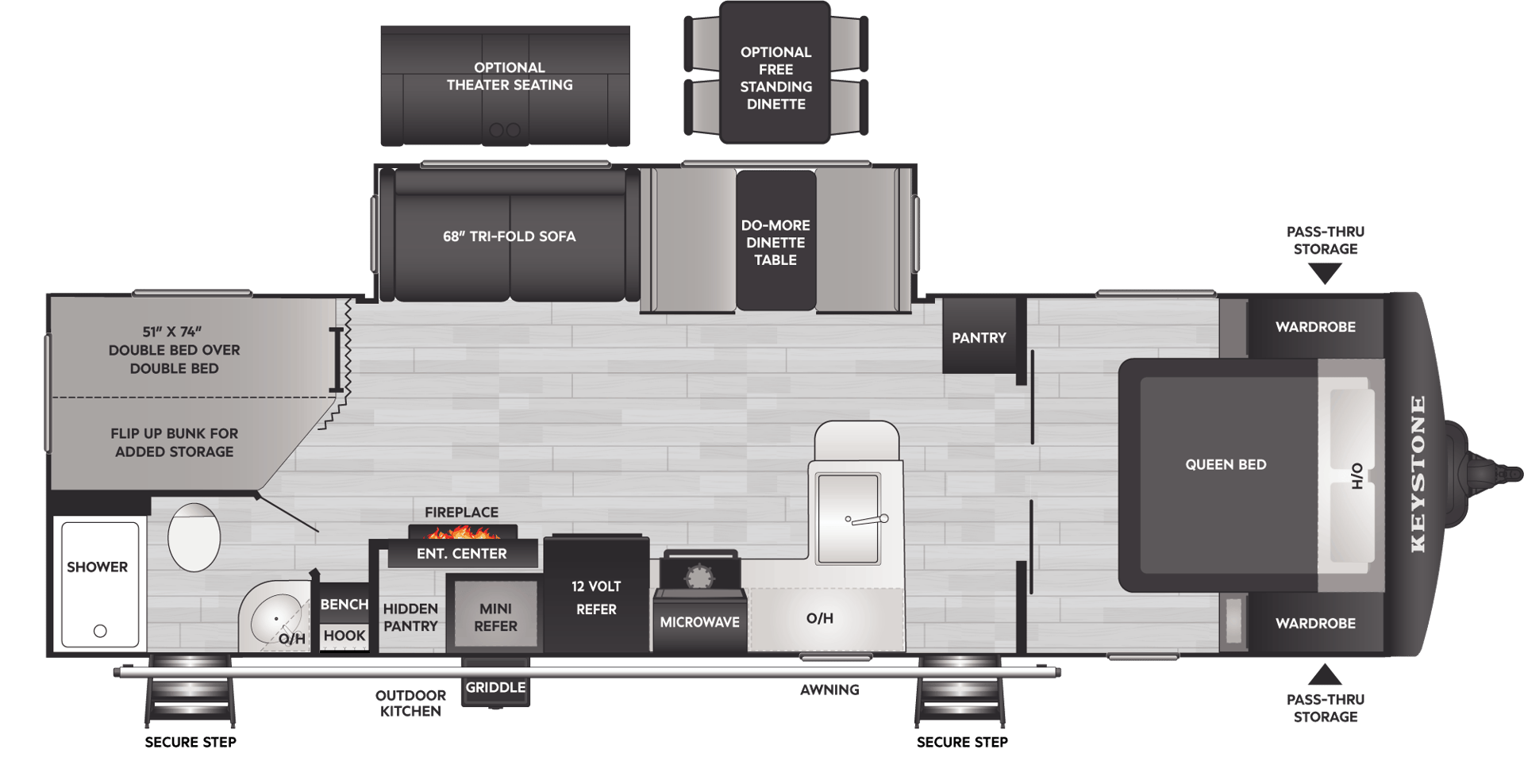 2025 Keystone RV Bullet Crossfire 290BHS floorplan
