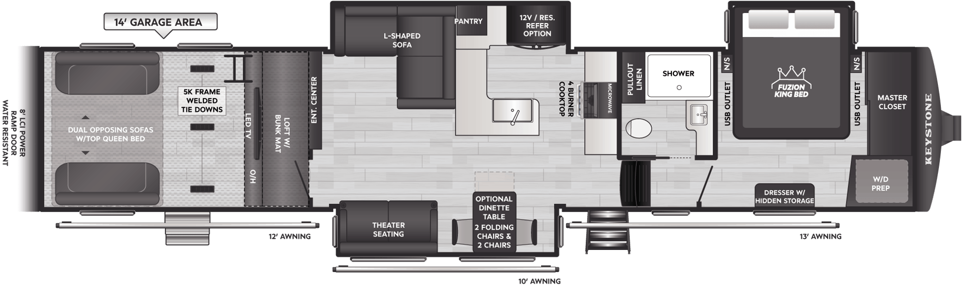 2025 Keystone RV Fuzion 440 floorplan