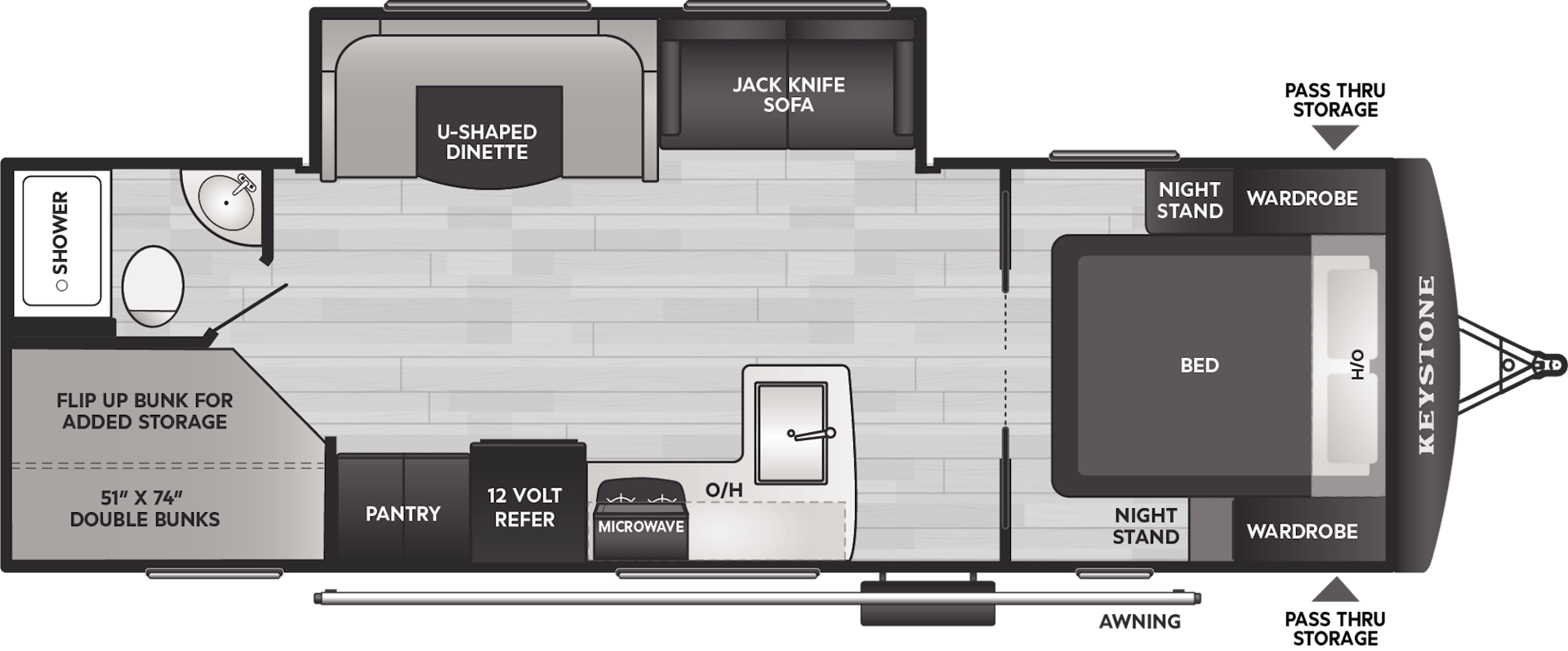 2025 Keystone RV Passport Classic 264BH floorplan