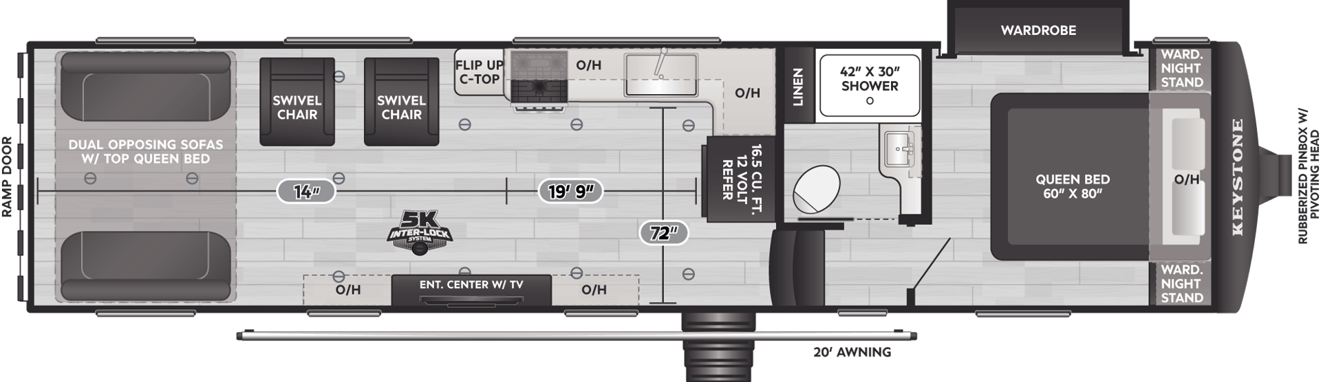 2025 Keystone RV Raptor Carbon Series 310 floorplan