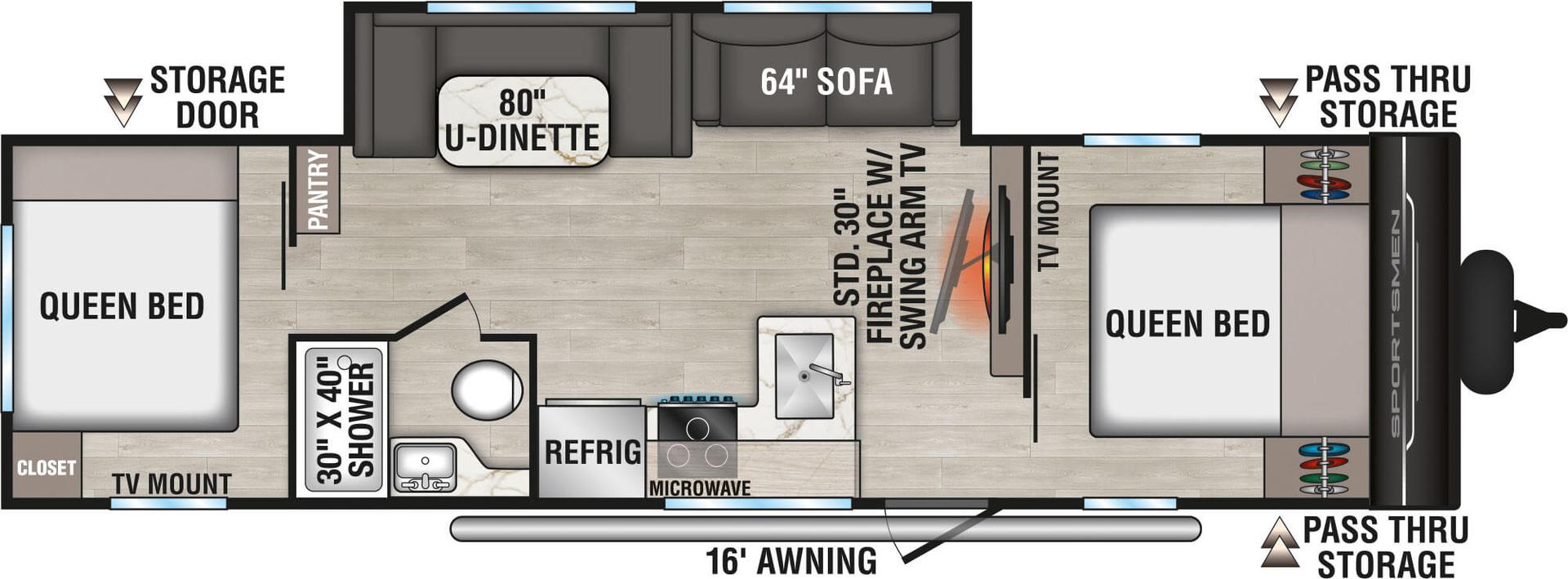 2025 KZ RV Sportsmen 301DBSE floorplan