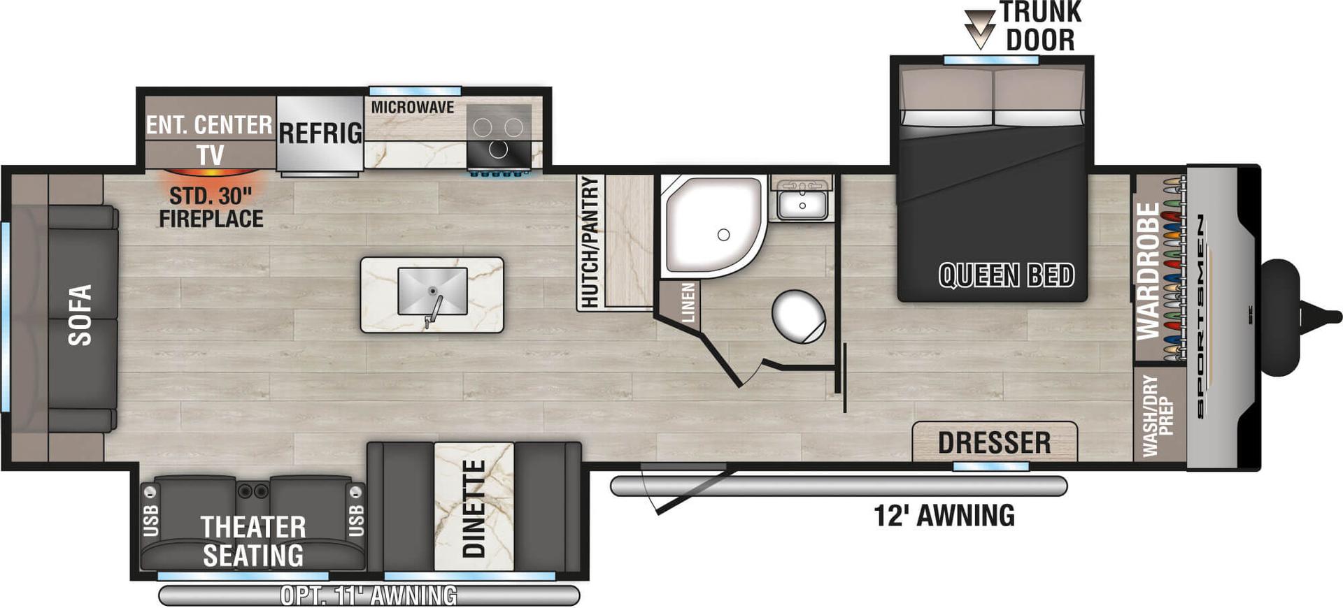 2025 KZ RV Sportsmen 303QBSE floorplan