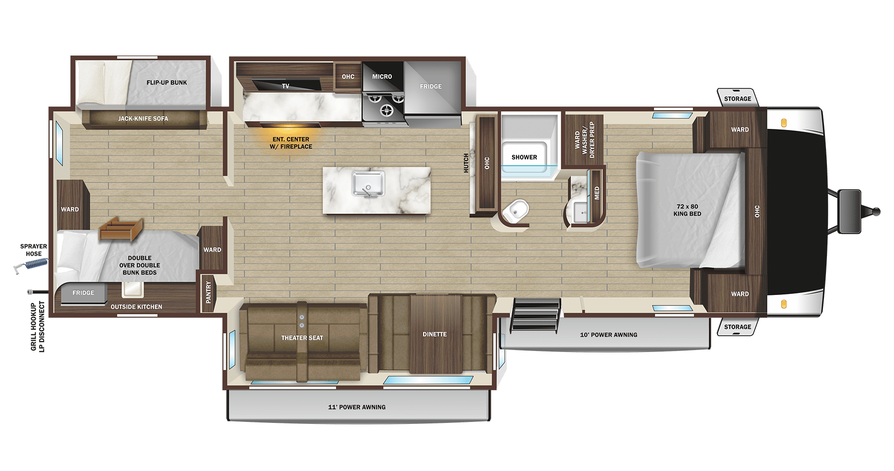 2025 Open Range Light 321BHS floorplan