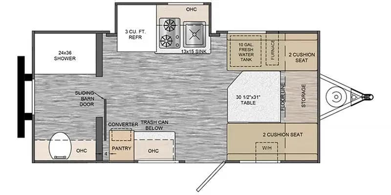 2025 Travel Lite Rove Lite 14FBS floorplan