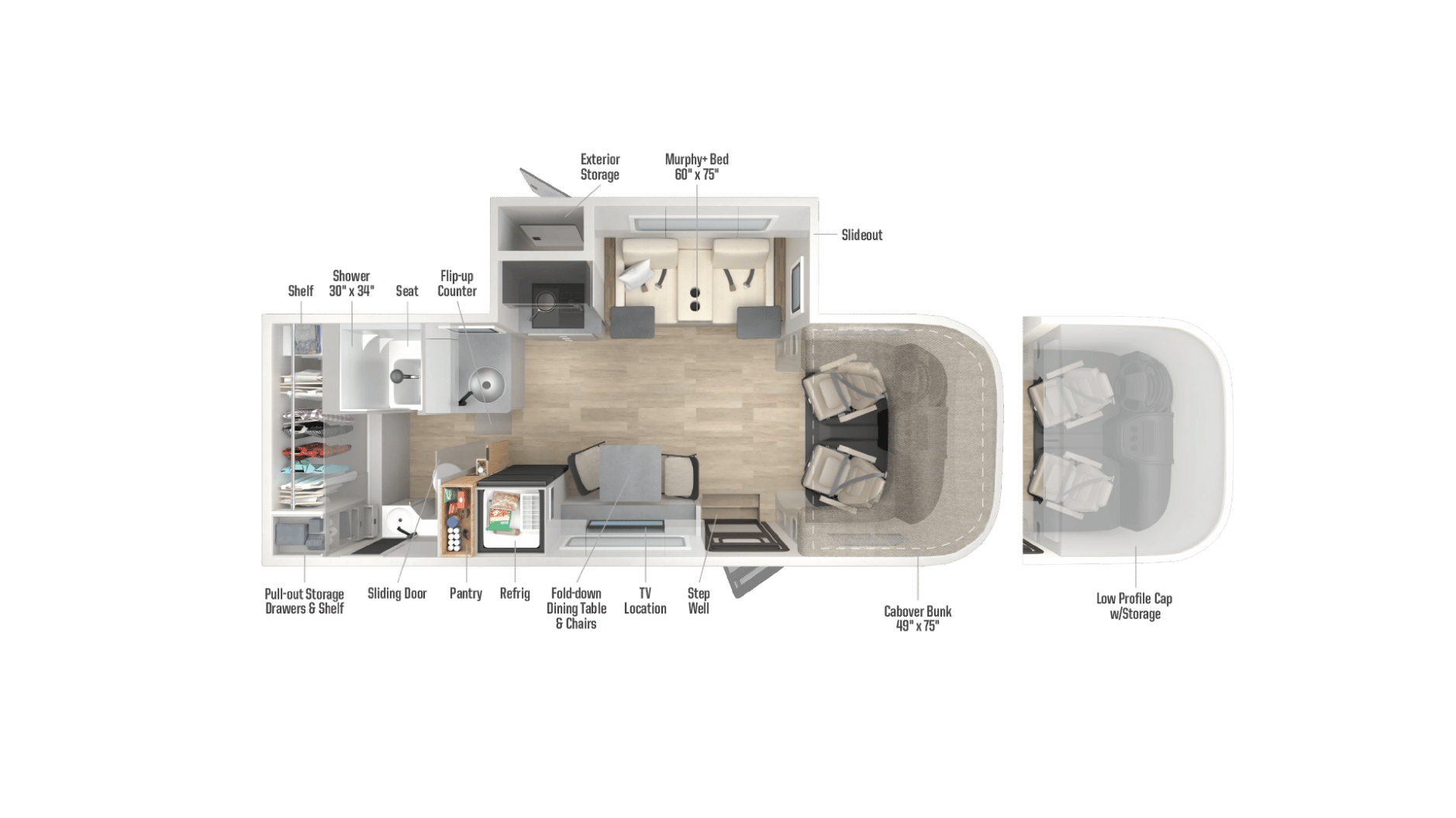 2025 Winnebago Navion 24T floorplan