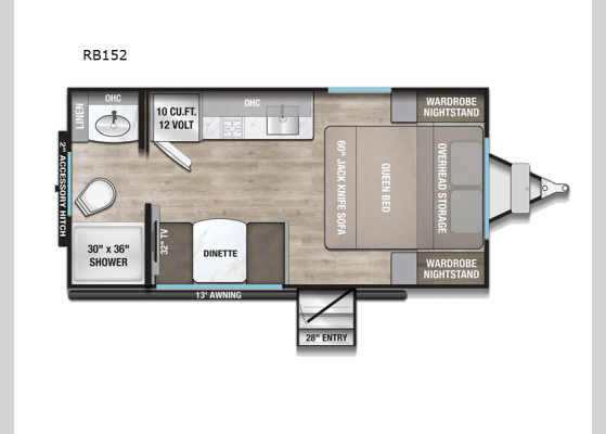 2026 Alliance RV Delta RB152 floorplan