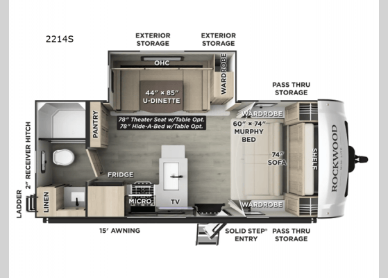 2026 Forest River RV Rockwood Mini Lite 2214S floorplan