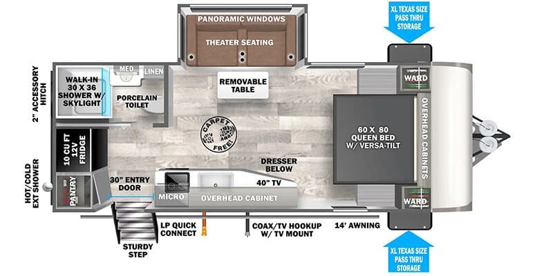 2025 Forest River Salem Hemisphere 19RBHL floorplan