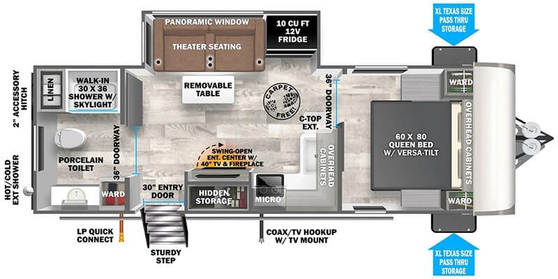 2025 Forest River Salem Hemisphere Hyper-Lyte 22RBHL floorplan