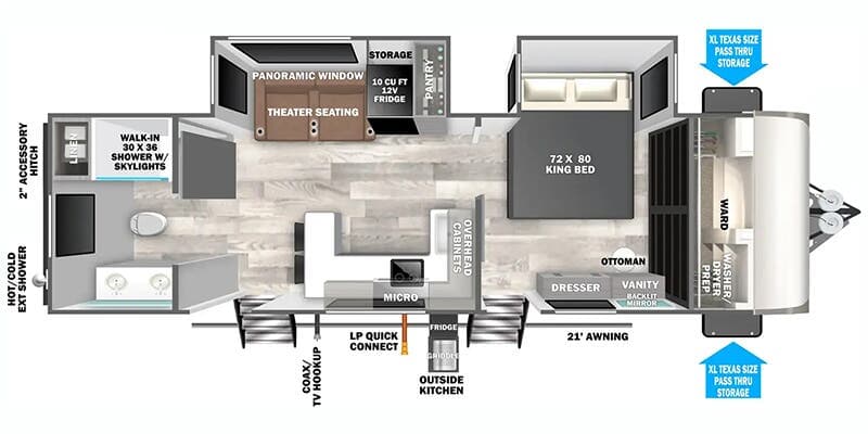 2025 Forest River Wildwood X-Lite 265BSRB floorplan