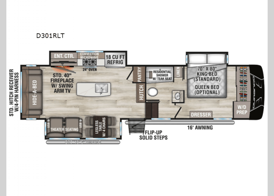 2026 KZ RV Durango D301RLT floorplan
