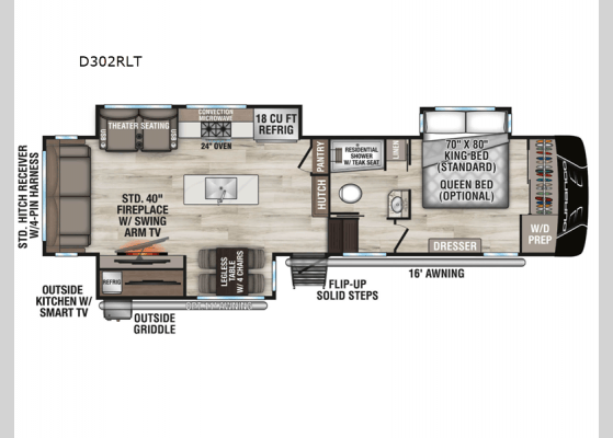 2026 KZ RV Durango D302RLT floorplan