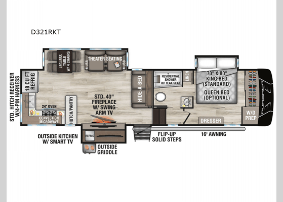 2026 KZ RV Durango D321RKT floorplan
