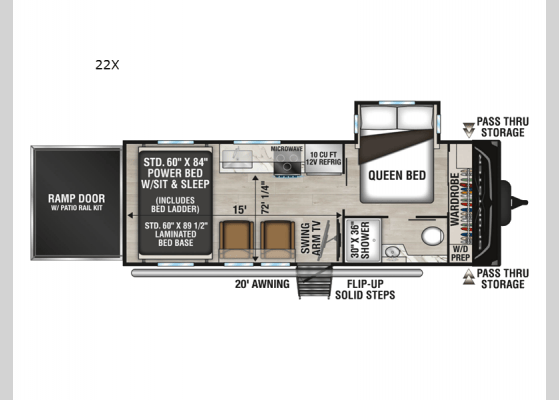 2026 KZ RV Sportster X Toy Hauler 22X floorplan