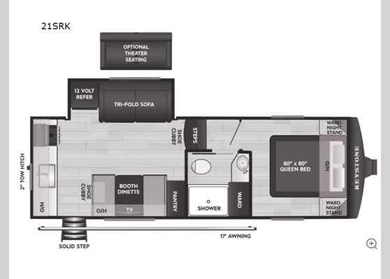 2026 Keystone RV Arcadia Select 21SRK floorplan