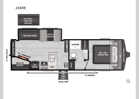 2026 Keystone RV Arcadia Select 24SRE floorplan