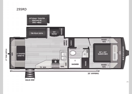 2026 Keystone RV Arcadia Select 25SRD floorplan