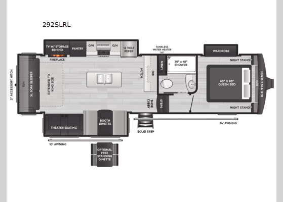 2026 Keystone RV Arcadia Super Lite 292SLRL floorplan