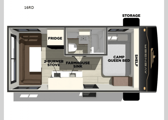 2026 Prime Time RV Avenger 16RD floorplan