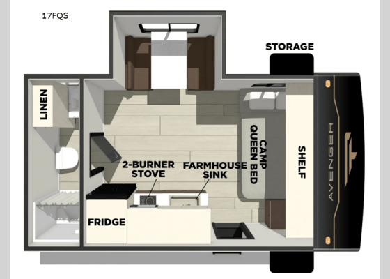 2026 Prime Time RV Avenger 17FQS floorplan