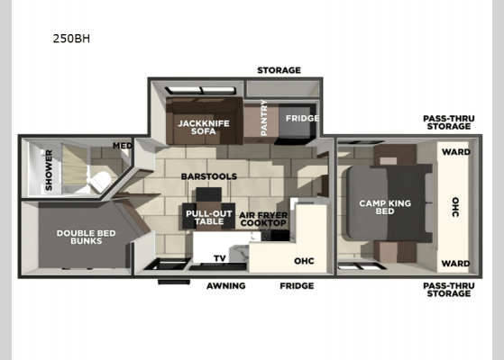 2026 Prime Time RV Tracer 250BH floorplan