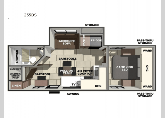 2026 Prime Time RV Tracer 255DS floorplan