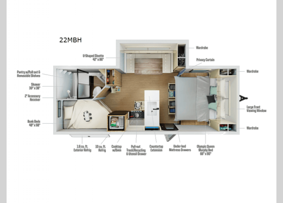 2026 Winnebago Thrive 22MBH floorplan