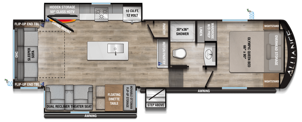 2026 Alliance RV Avenue 29RL floorplan