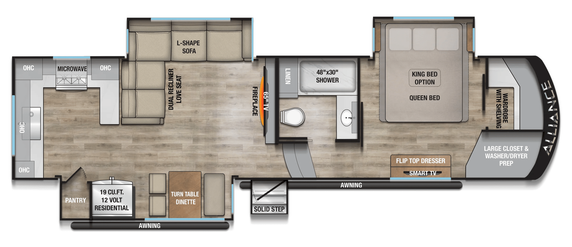 2026 Alliance RV Paradigm 312RK floorplan
