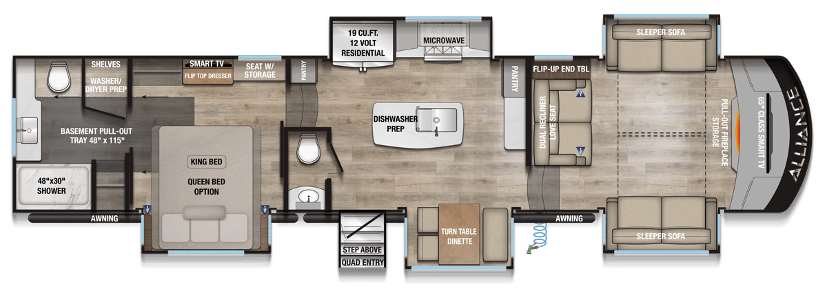 2026 Alliance RV Paradigm 385FL floorplan