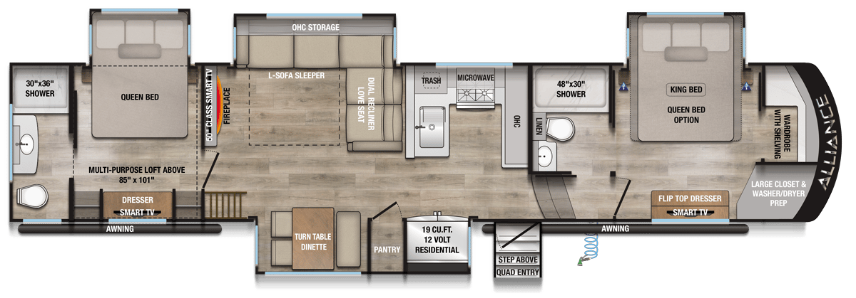 2026 Alliance RV Paradigm 395DS floorplan
